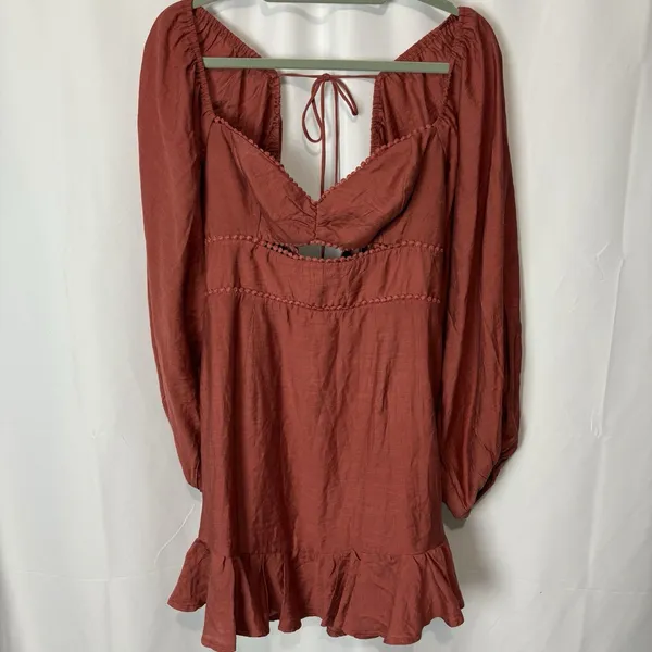 NWT Selfie Leslie XL Catch Feelings Dress Rose Red Milkmaid Coquette HoCo Rush - Image 5