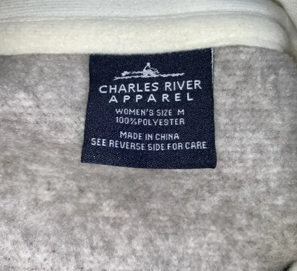 Charles River Apparel Womens Oatmeal Heathered Fleece Pullover Jacket Sz M - Image 6