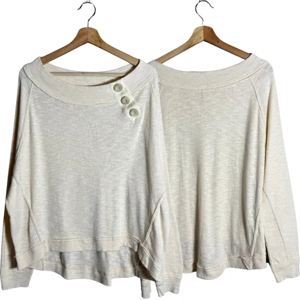 Free People We the Free Don't Forget Me Top Womens Medium Ivory Long Sleeve Boho - Image 5