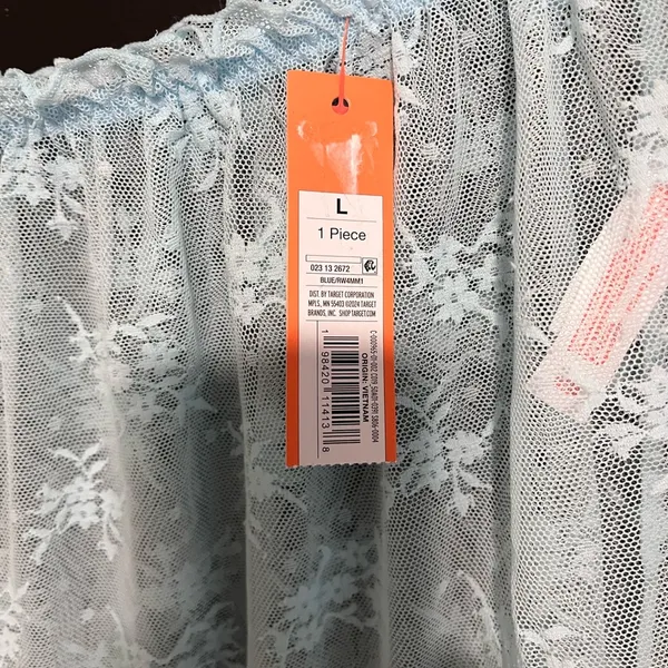 COLSIE Women’s Light Blue Sheer Lace Mini Skirt Cover Up Sz L NWT - Image 2