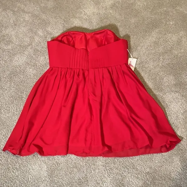Women’s Burgundy Short Strapless Chiffon Party Prom Dress XXL NWT - Image 6