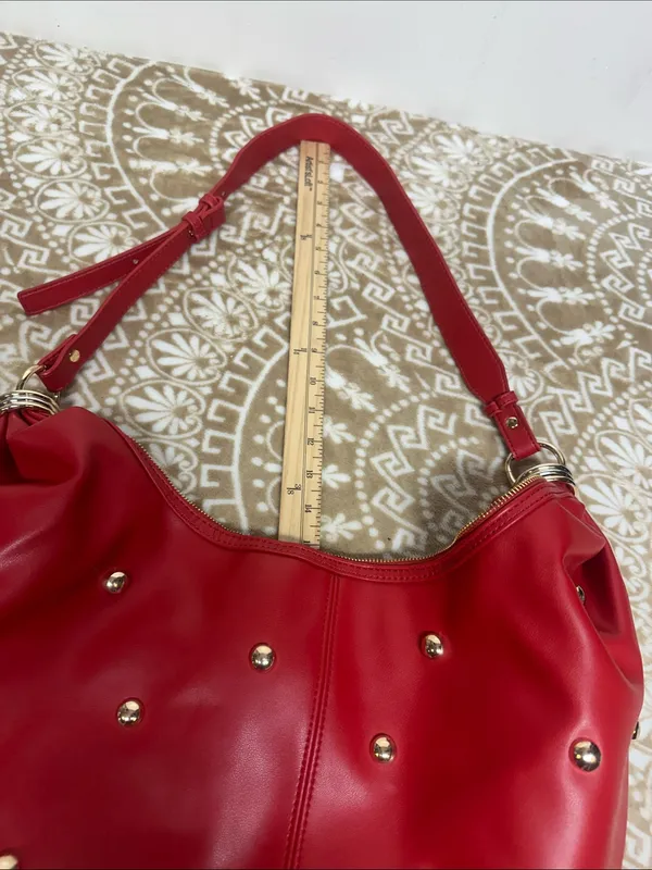 Urban Expression Red Studded Hobo Bag - Image 9