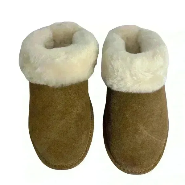 ASOS Design Unisex Sheepskin‎ Slippers Brown Size 7-8 Winter Casual - Image 6