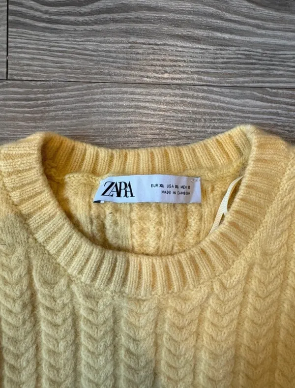 ZARA Yellow Knit Sweater - Image 3
