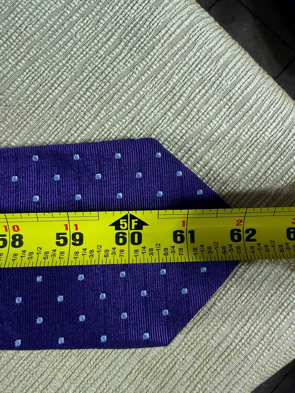 Brooks Brothers Makers Silk Tie Purple Blue Dot Extra Long 61” Made USA - Image 3
