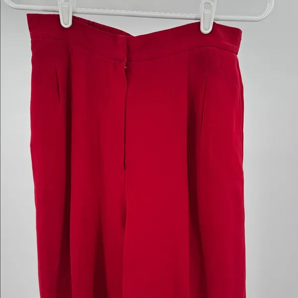 Chaus Red Women's 100% silk pants office 10 holiday professional party casual - Image 6