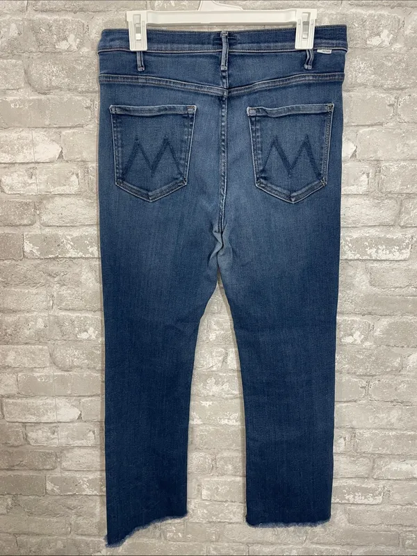 MOTHER Blue The Hustler Ankle Fray Jeans - Image 3