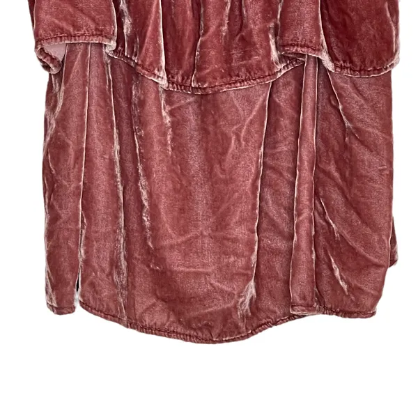 Madewell‎ Womens Spaghetti Strap Tank Top Size XXS Silk Blend Velour Tiered - Image 4