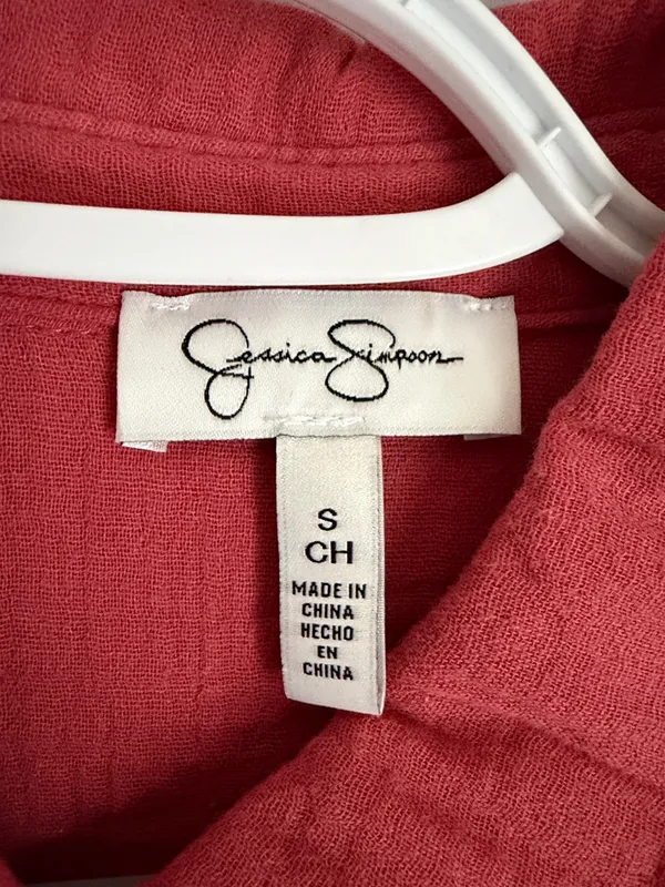 Jessica Simpson Dark Pink Button Up Shirt - Image 2