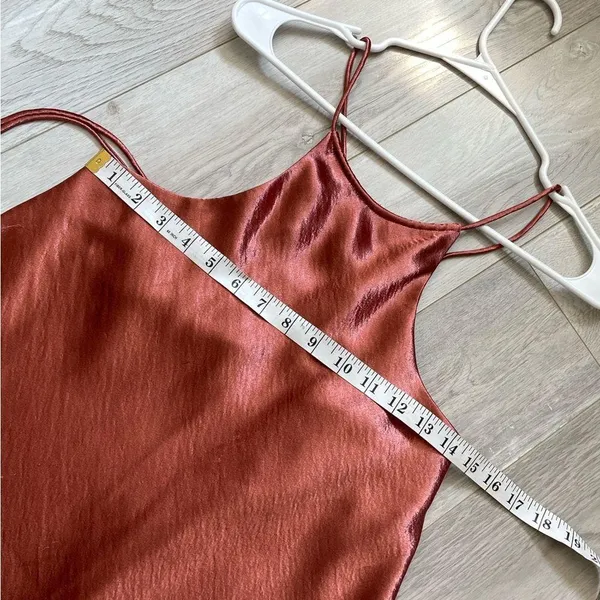 Free People Tank Top l'amour cami womens Pink medium satin going out party chic - Image 4