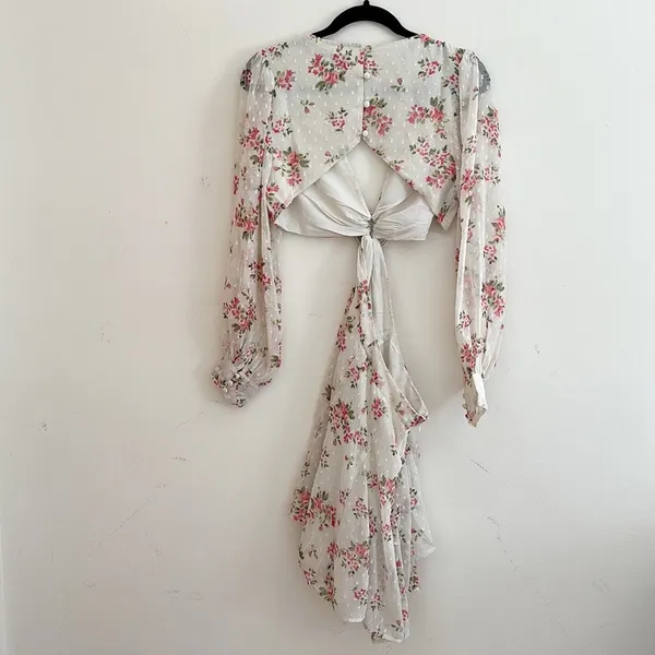 ASOS | Long Sleeve Floral Cut Out Dress - Image 5