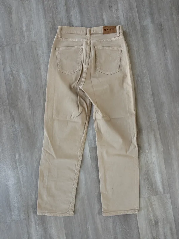NA-KD Beige Straight Leg Pants - Image 3
