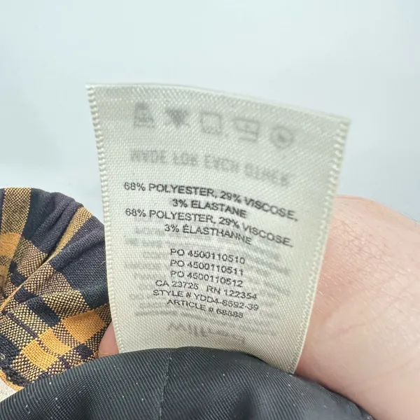 Aritzia Wilfred Women's Darontal Yellow/Brown‎ Plaid Pants Pull-On Size 4 - Image 4