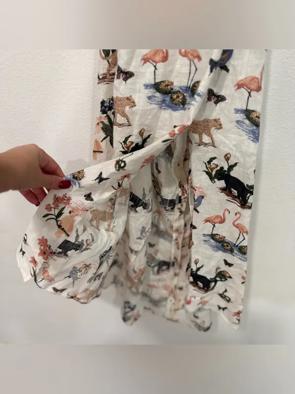 Reformation Alessa Janeiro Print Linen Midi Dress 0 - Image 4