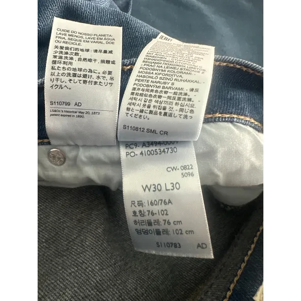 Levi's Premium Baggy Dad Jeans Womens 30x30 Mid Rise Wide Leg Medium Wash - Image 6