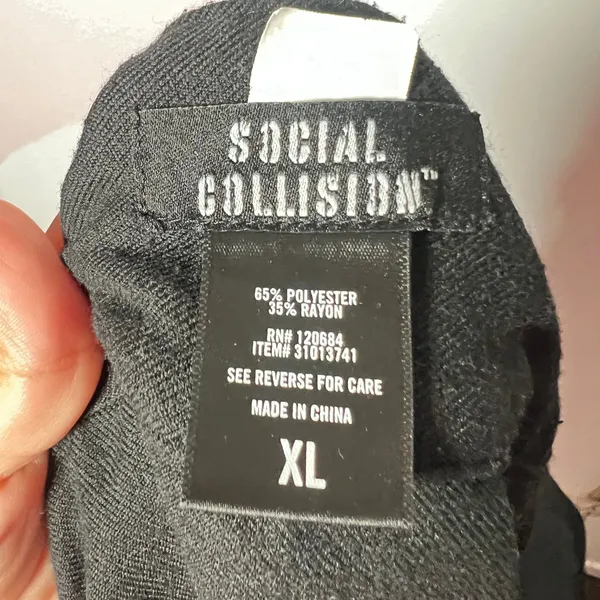 Social Collision Mini Skirt XL Black Pleated Goth Punk Schoolgirl - Image 3