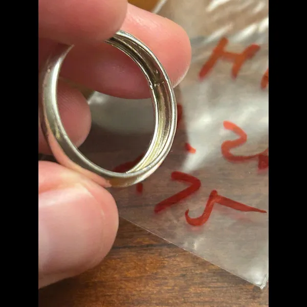 Silver plated h14 1.27g size 8.75 ring band vintage imperfect - Image 2
