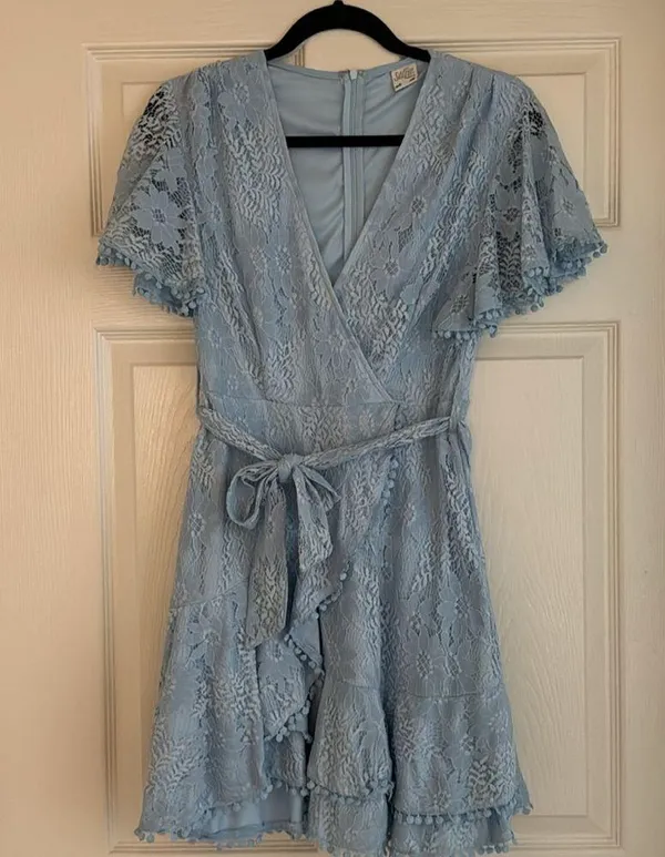 Blue Lace Selfie Leslie Dress - Image 2
