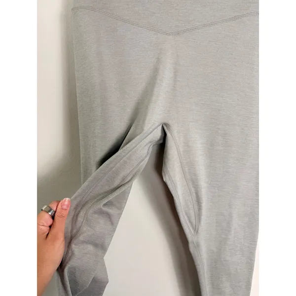 Vitality Women High Rise Heathered Taupe V-Back Leggings Size Medium - Image 5