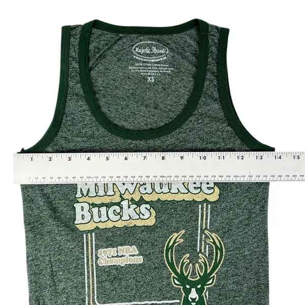 Majestic Women's NBA Milwaukee Bucks Green Throwback‎ 1971 Champions Tank Top XS - Image 4