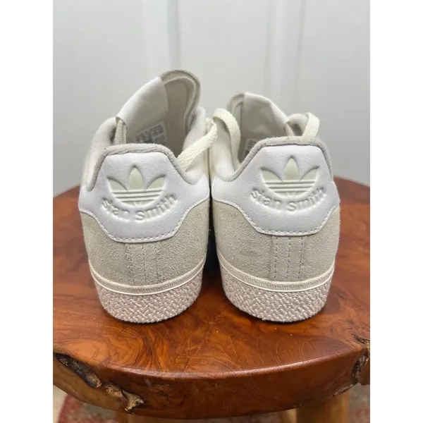 Adidas Stan Smith Ivory Off White Suede LaceUp Logo Sneakers Size US 7 - Image 8