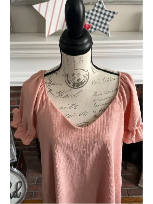 White Birch - Sz Large - puff sleeve a-line blouse - Image 2