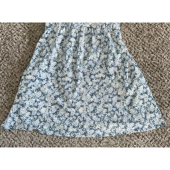 Eyeshadow juniors blue floral tie back babydoll‎ dress size large - Image 3