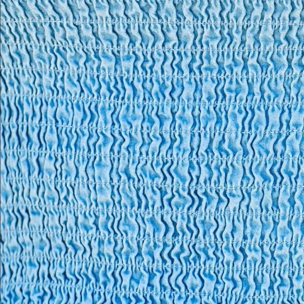 Vici Vintana Smocked Tencel Cropped Straps Tank Top Light Blue- Large - Image 6