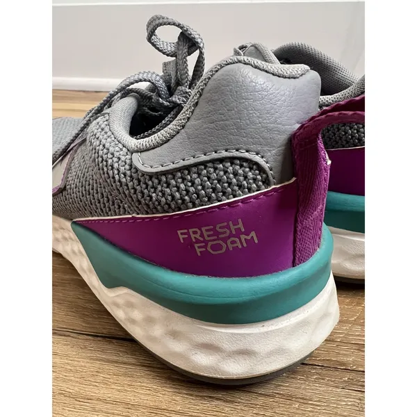 New‎ Balance Fresh Foam Shoes Womens Size 6 Gray Purple Teal Running Sneaker - Image 5