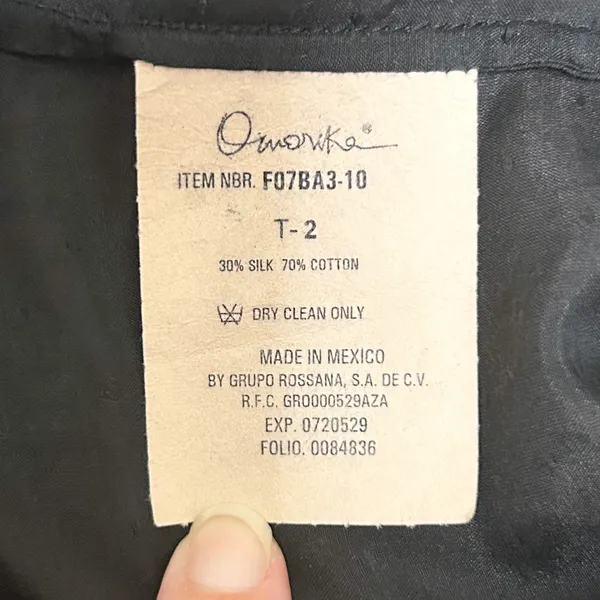 Omorika Black Sheer Polka Dot Sleeveless Ruffle Tie Collar Silk Blend Top 2 - Image 8