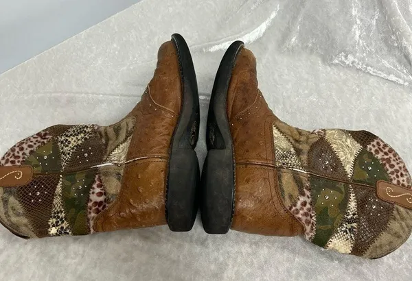 Justin Boots Gypsy leather Boots 7B cowboy cowgirl patchwork - Image 5