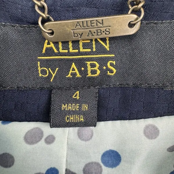 Allen ABS Womens Blazer 4 Blue Business Professional Office Artsy Lined Jacket - Image 14