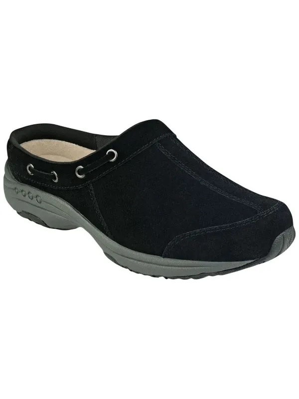 Easy Spirit Travelport Womens Slip On Suede Athletic Clogs Black 5M - Image 10