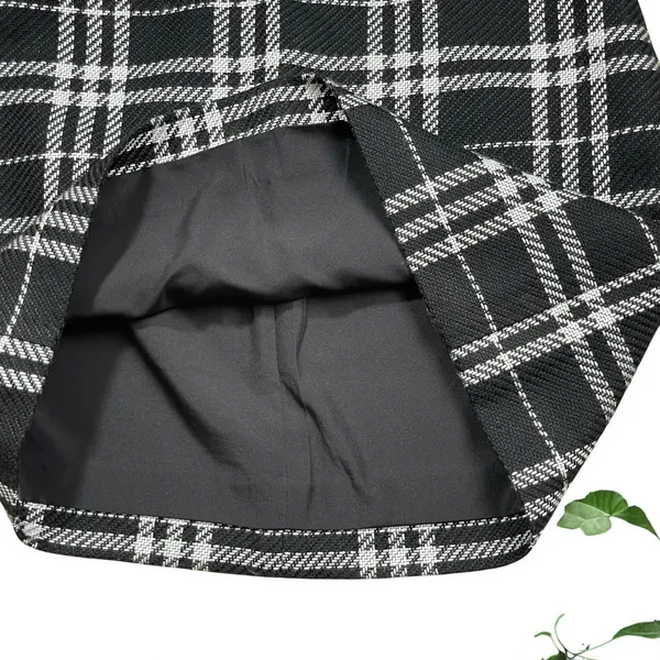 J.Crew Black & White Plaid Tweed Mini Skirt - Image 8