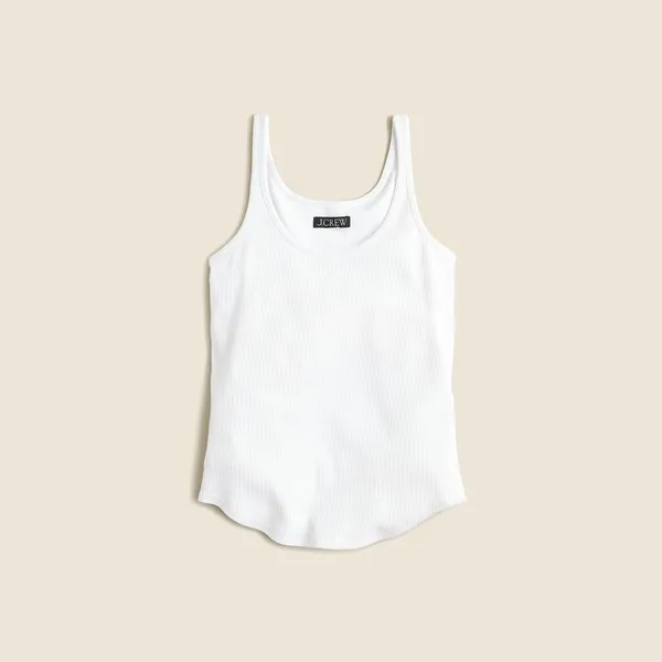 NWT J crew Vintage rib shelf-bra tank top white ribbed Sz XXS - Image 2