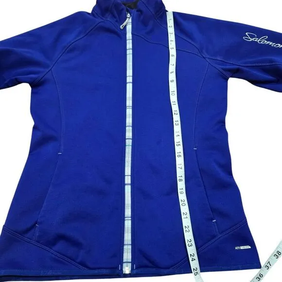 Salomon -922 Women Full Zip‎ Fleece Jacket Violet Blue z26001 309563 Actitherm M - Image 8