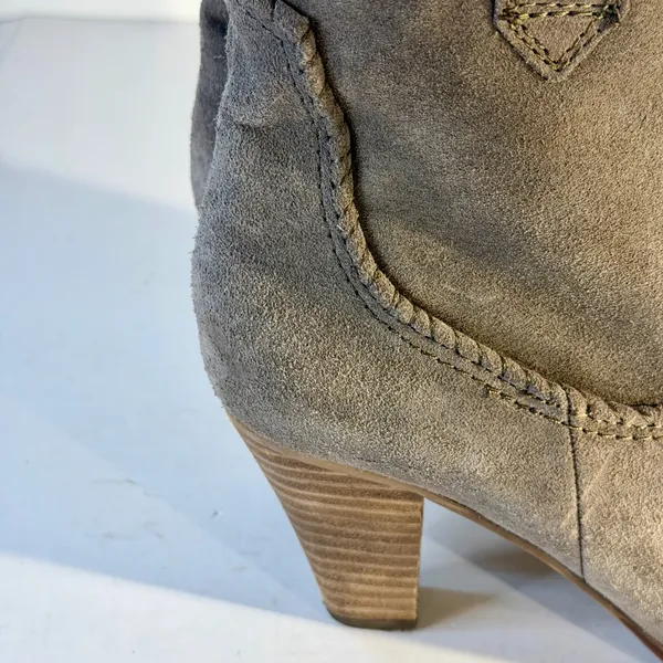 Karl Lagerfeld Provence Gray Suede Cowboy Ankle Boots - Image 10