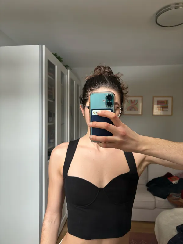 ZARA Backless sweetheart black top - Image 3