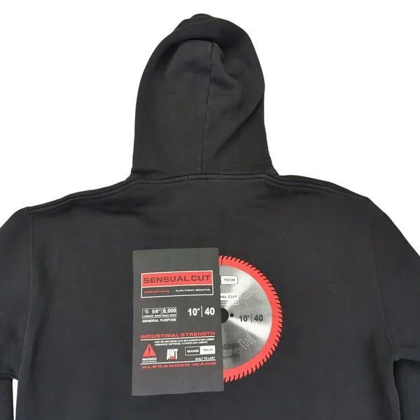 Alexander Wang‎ Black Saw Blade Hoodie Industrial Strength Women's XS Pullover - Image 5
