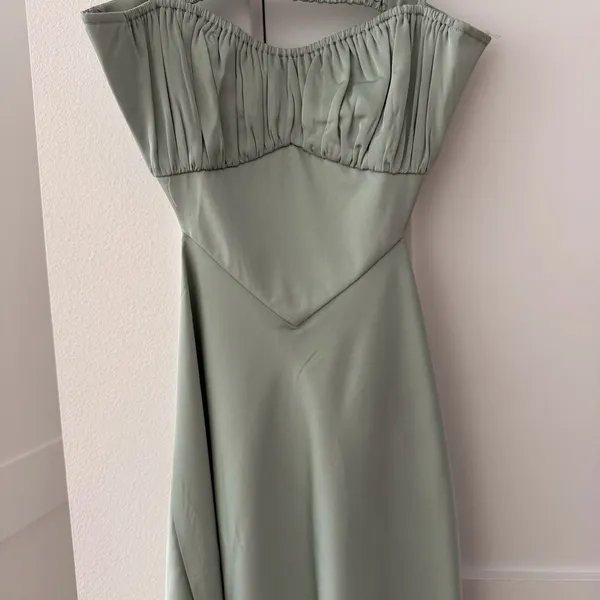 Hello Molly Sage Green Spaghetti Strap Midi Dress - Image 3