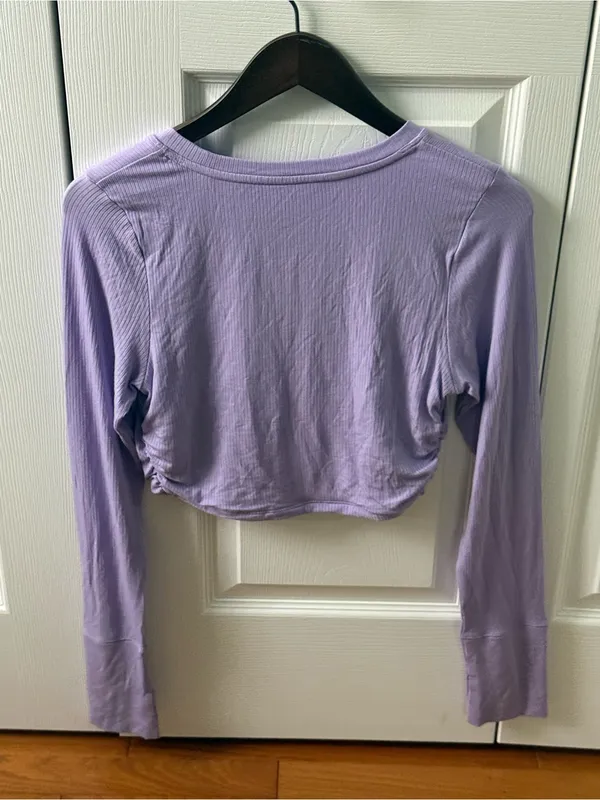 Aerie Weekend Away Ribbed Long Sleeve in Purple - Image 3