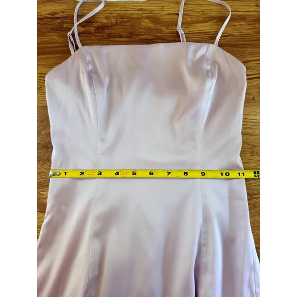 Sunday Best Satin Square Neck Mini Dress Adjustable Straps Pink Lavender Size 00 - Image 8
