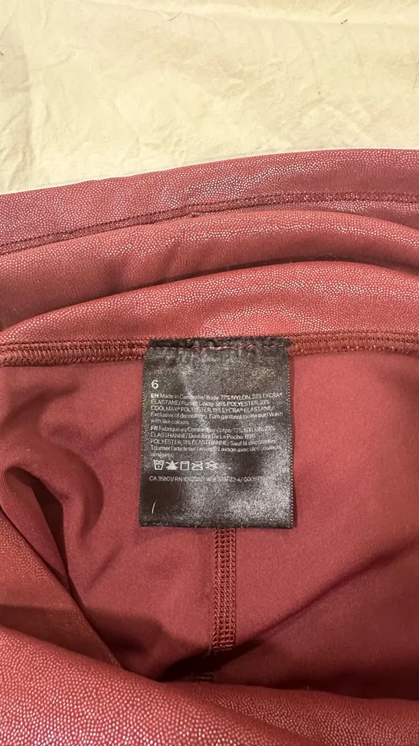 Lululemon Align High-Rise Ribbed Pants 28" in Radiate Foil Print in Red Merlot/Burgundy - Image 4