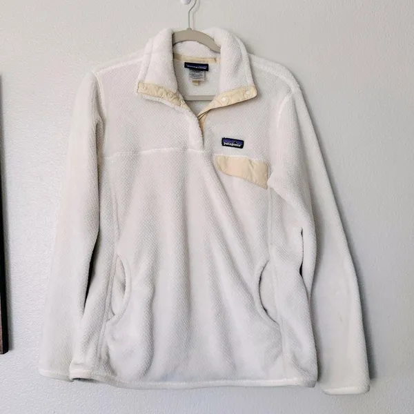 Patagonia Re-Tool Snap-T Fleece Polartec Pullover Cream White Size Large - Image 3