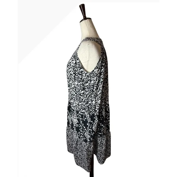The Vermont Country Store Midi Dress Women Small Black White Cotton Boho - Image 8
