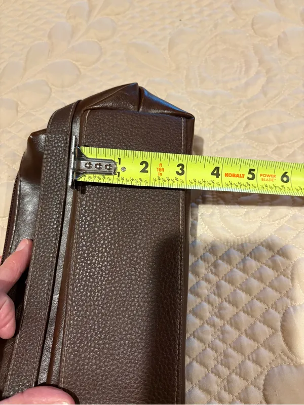 Weather Point the American Original Vntg dark brown leather shoulder/crossbody - Image 13