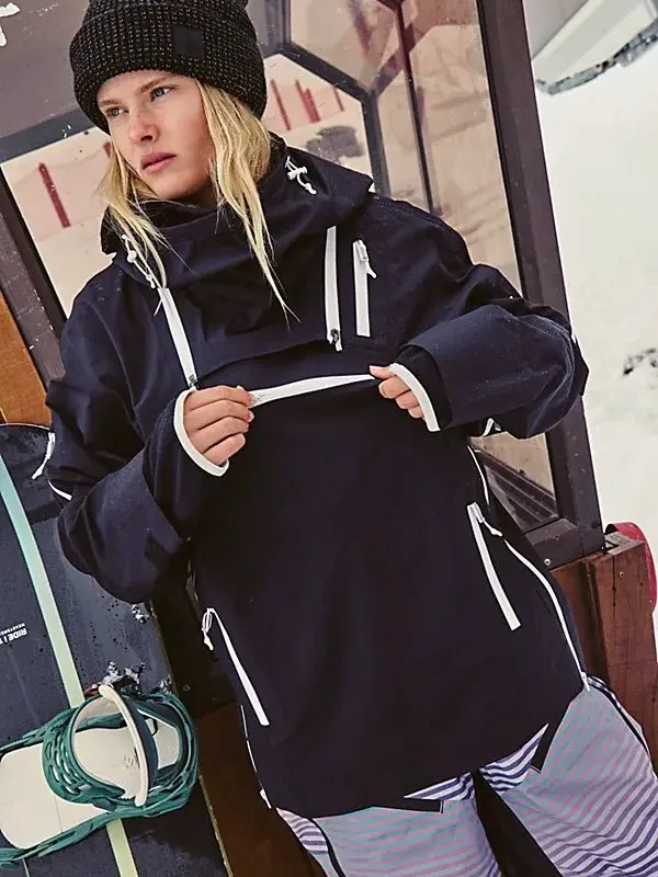 NWT Free People FP Movement Black Waterproof Snowboard Ski Pullover Jacket XL - Image 2