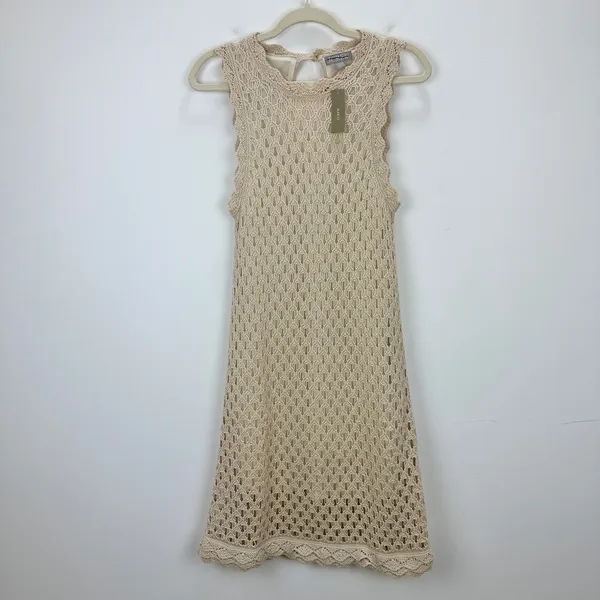 J.Crew Pointelle Sleeveless Sweater Dress Natural Beige Resort Boho Medium NWT - Image 5