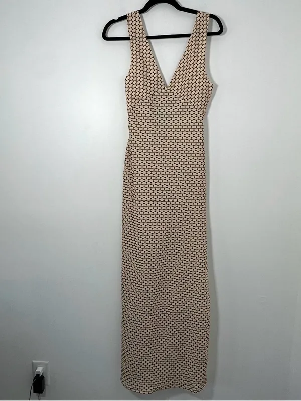 Princess Polly Maysa Geo Maxi Dress Beige Brown Size US 8 NWT - Image 4