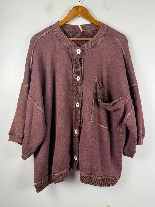 Free People Matilda Cardigan Chocolate size XL - Image 3